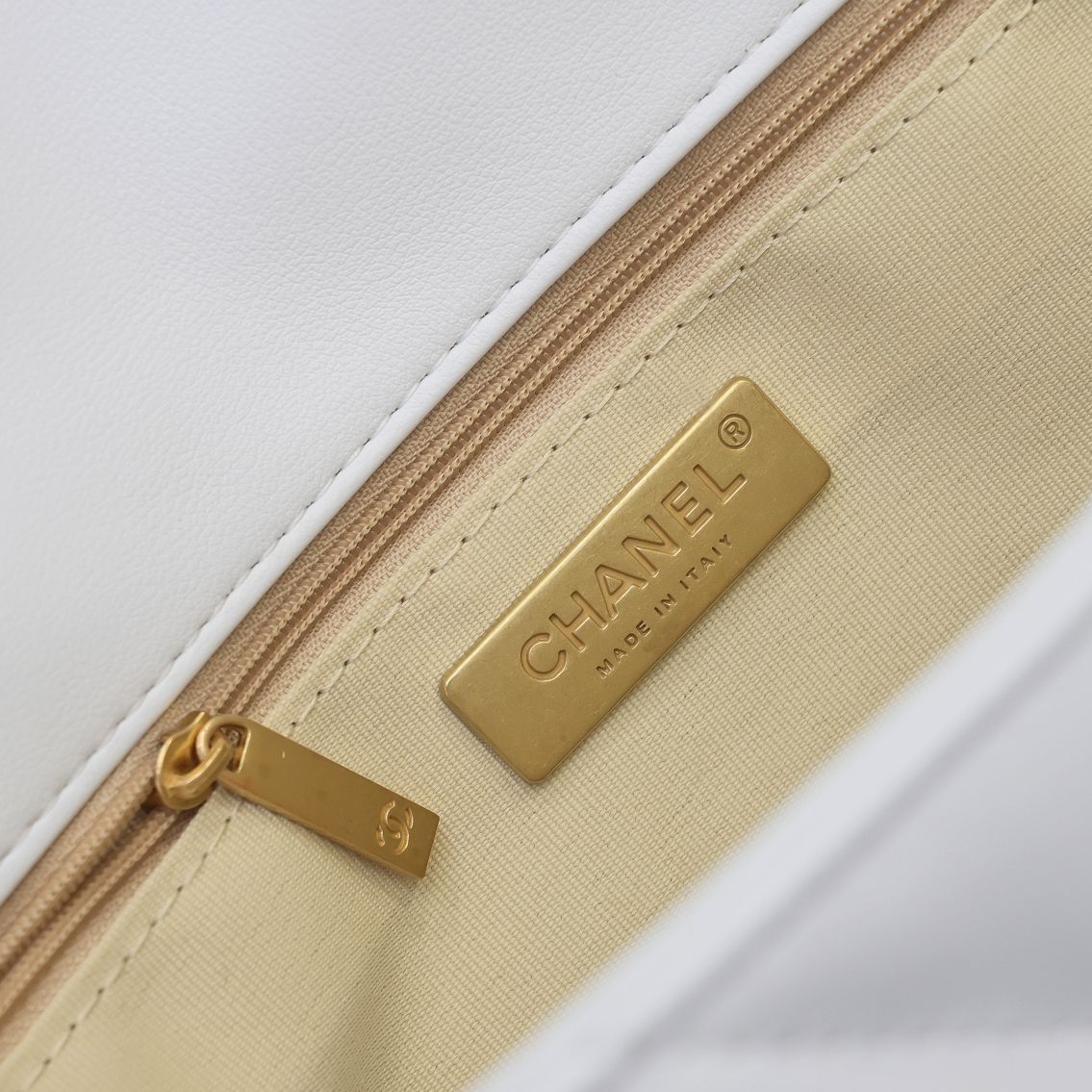 Chanel Lambskin Quilted Large19 Flap Shoulder Bag Handbag