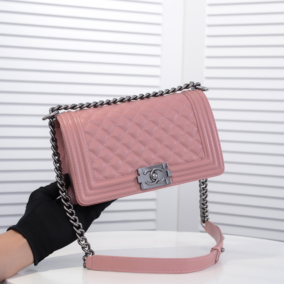 Chanel Leboy litchi or lychee pattern Shoulder Bag Handbag
