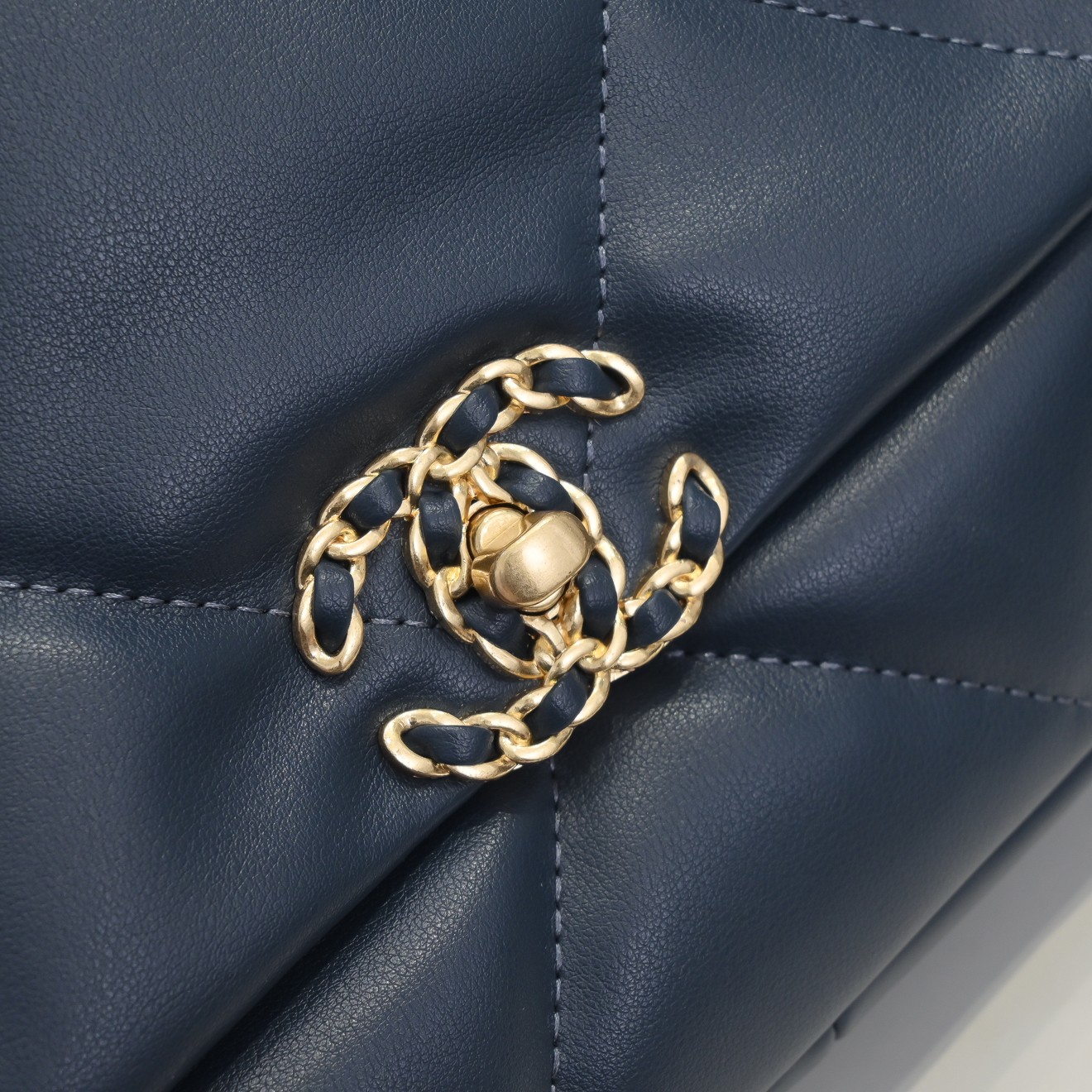 Chanel Lambskin Quilted Large19 Flap Shoulder Bag Handbag