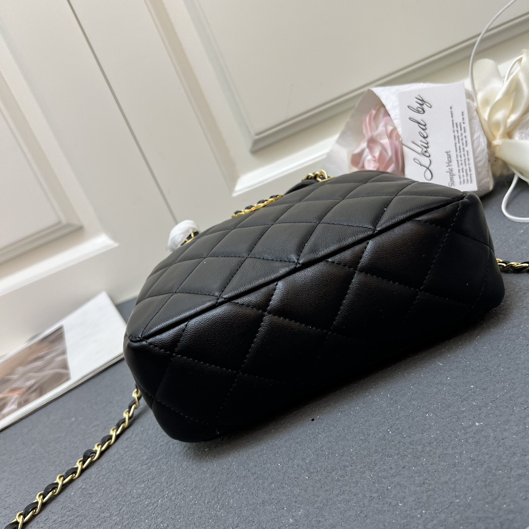 Chanel Mini Cowhide Bowling Shoulder Handle Crossbody Bag S3231