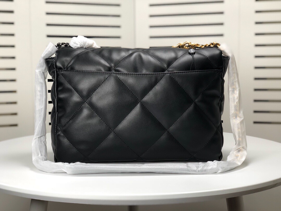 Chanel Lambskin Quilted Large19 Flap Shoulder Bag Handbag