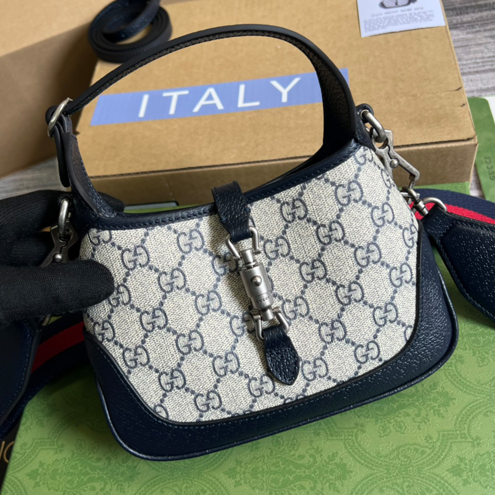 Gucci Jackie 1961 Canvas&Leather Shoulder Bags(Replica)