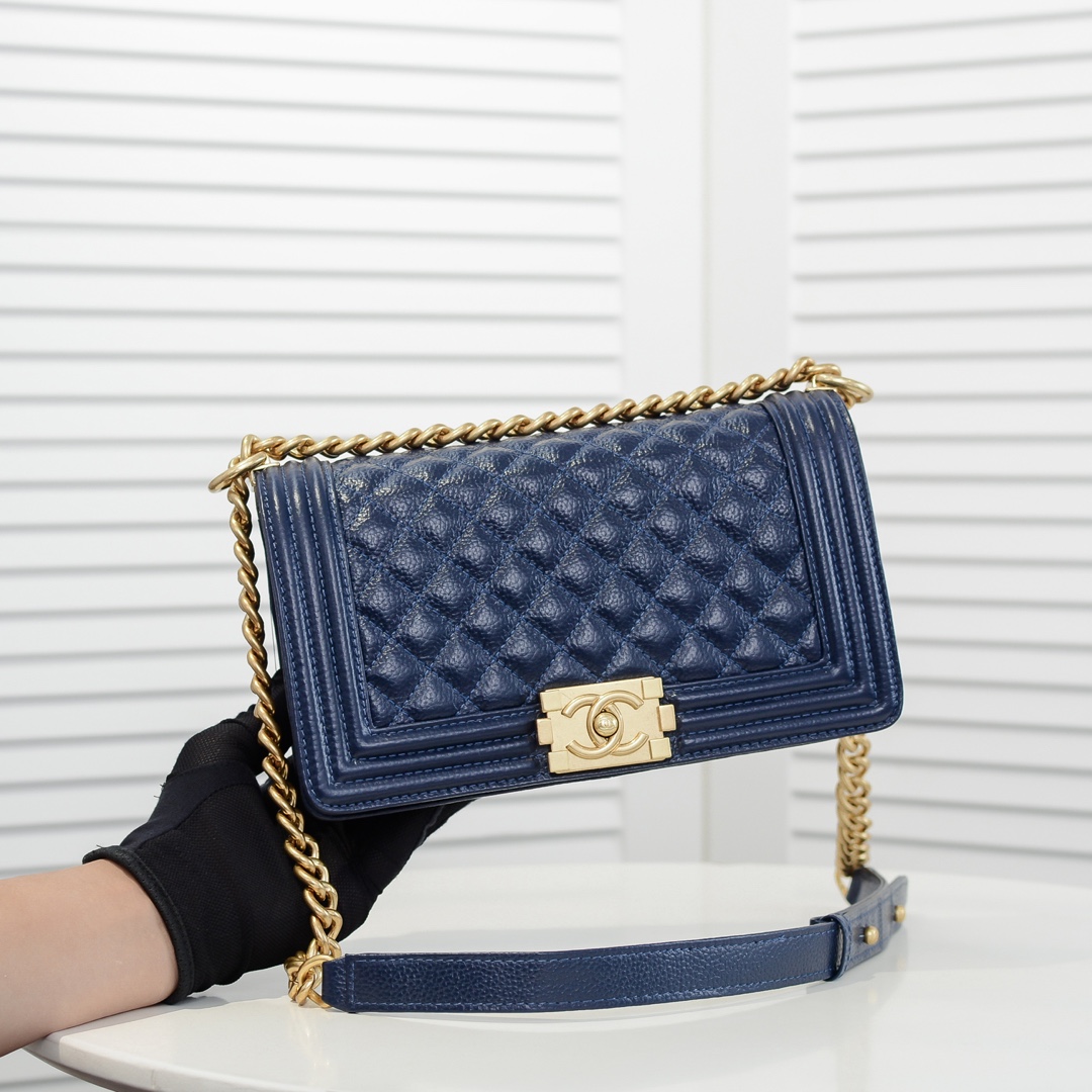 Chanel Leboy litchi or lychee pattern Shoulder Bag Handbag