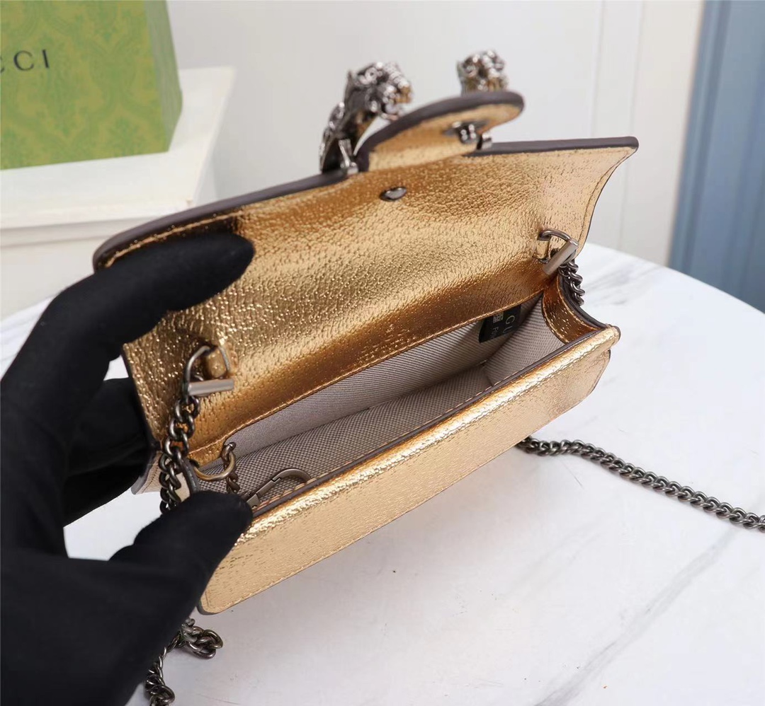 Dionysus Super Mini Bag Gold 476432 LM051 16.5cm