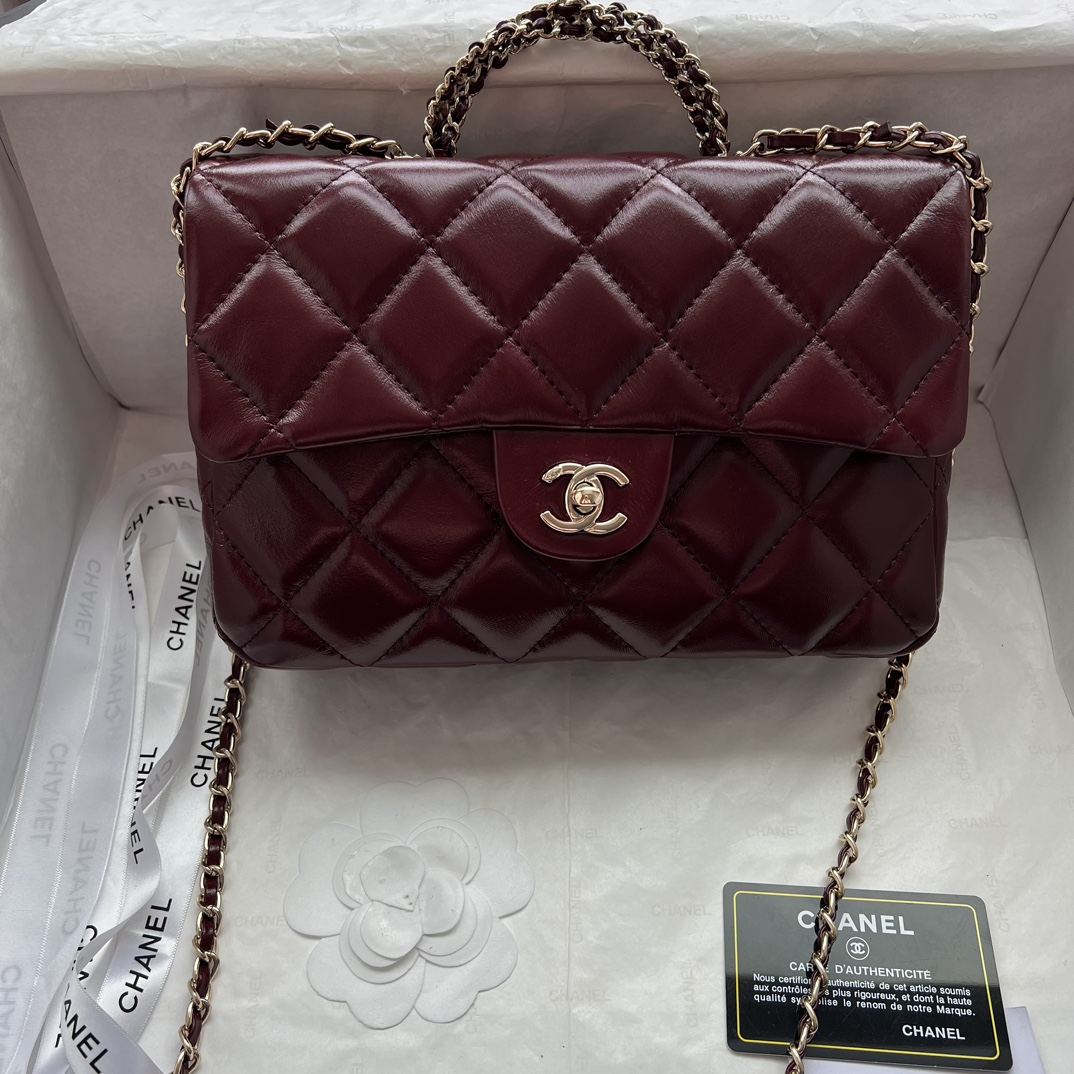 Chanel Top Oil Wax Flap Bag Large