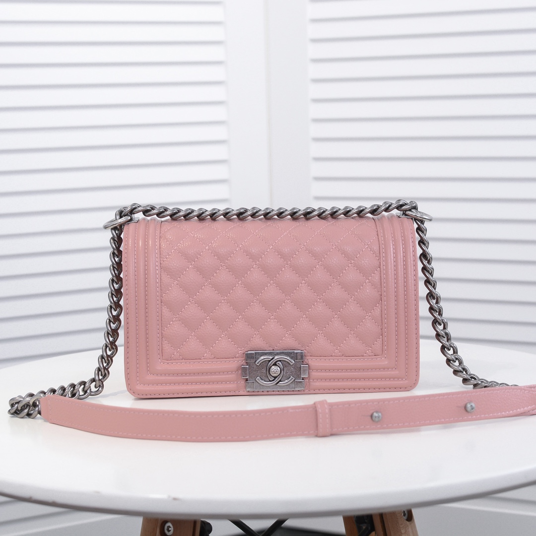 Chanel Leboy litchi or lychee pattern Shoulder Bag Handbag