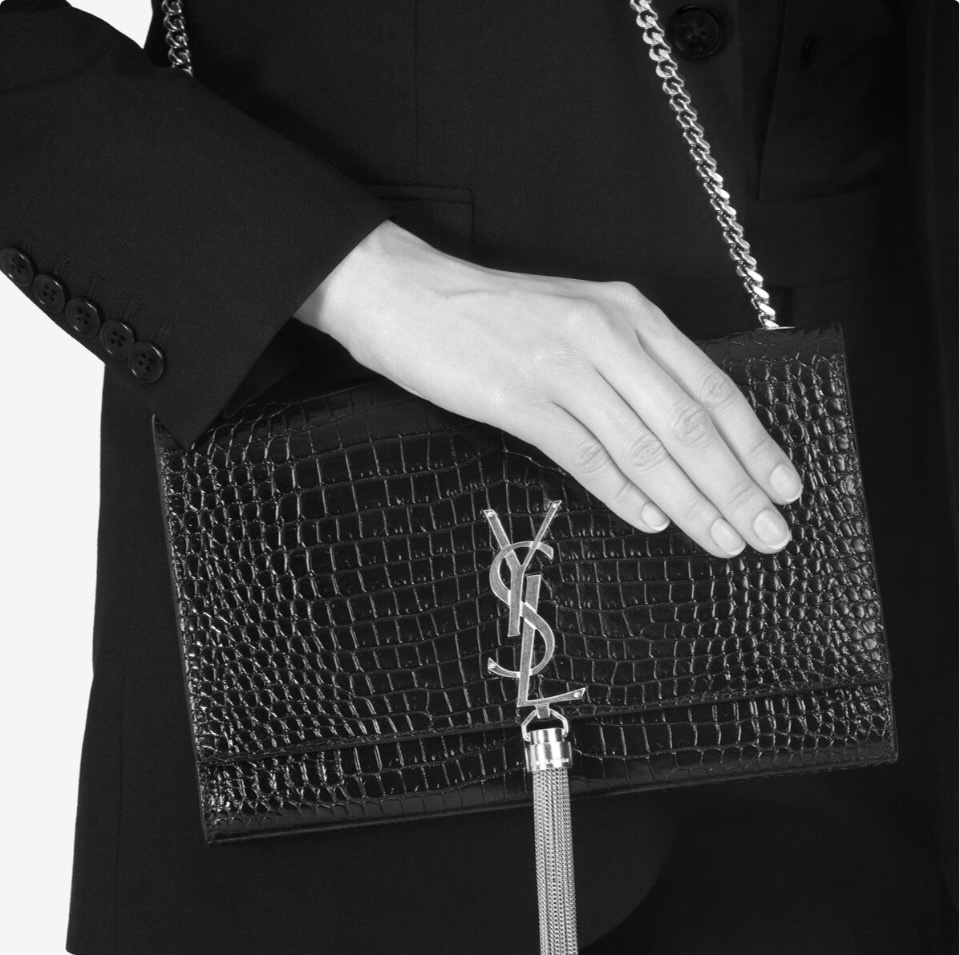 Saint Laurent YSL Kate Tassel Crocodile Leather Shoulder Bag (Replica)