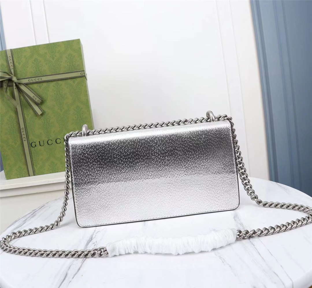 Dionysus Small Shoulder Bag Silver 499623 LM002 25cm