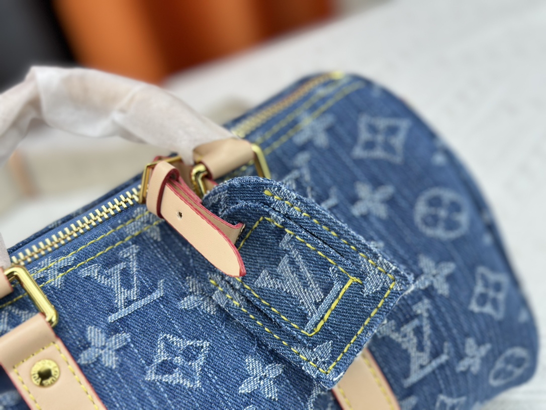 Louis Vuitton LV Keepall 25 Denim Handbag Shoulder Bag(Replica)