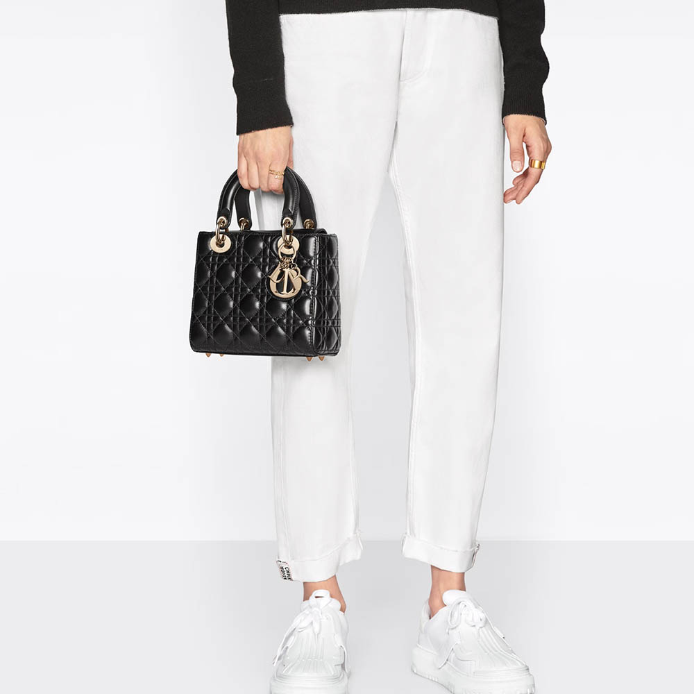 DIOR Small Lady Dior Bag-Lambskin Leather Shoulder Bag(Replica)