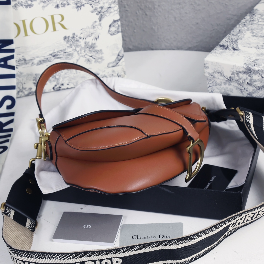 Saddle Bag Brown with weave strap 1033 XB012 25.5cm