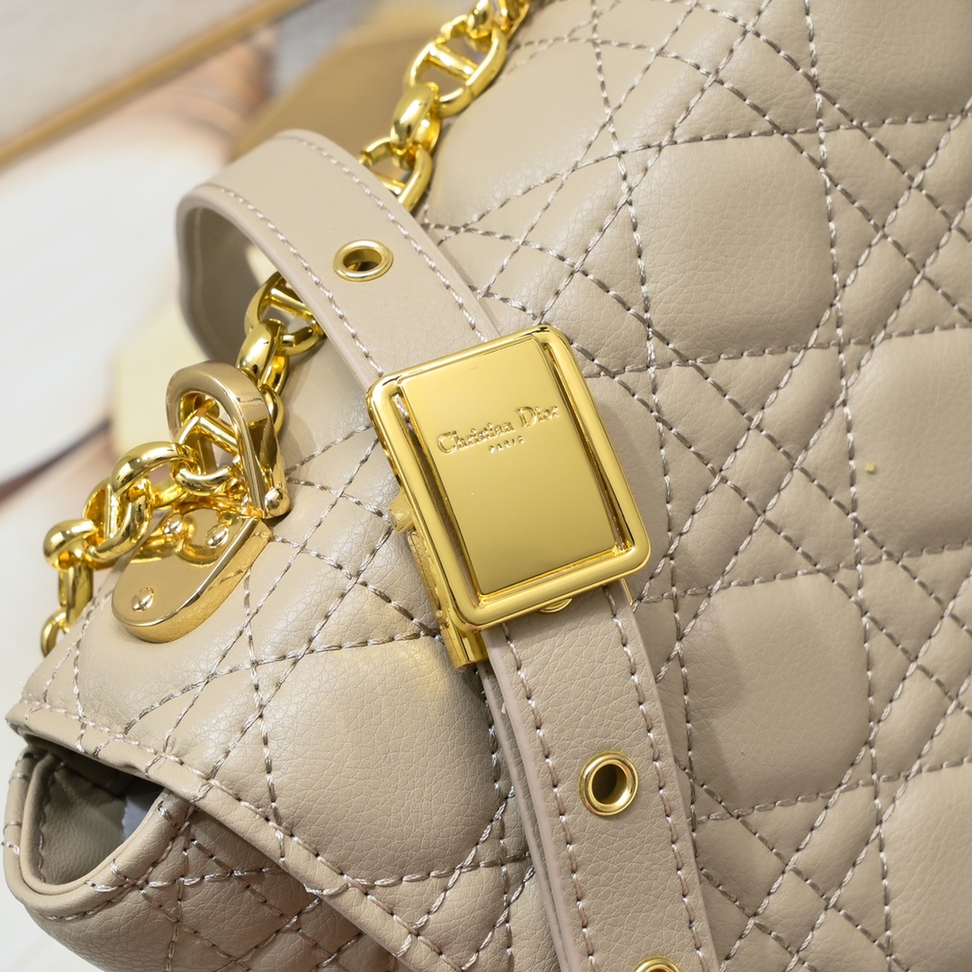 Large Dior Caro Bag Apricot 9797 XB002 28cm