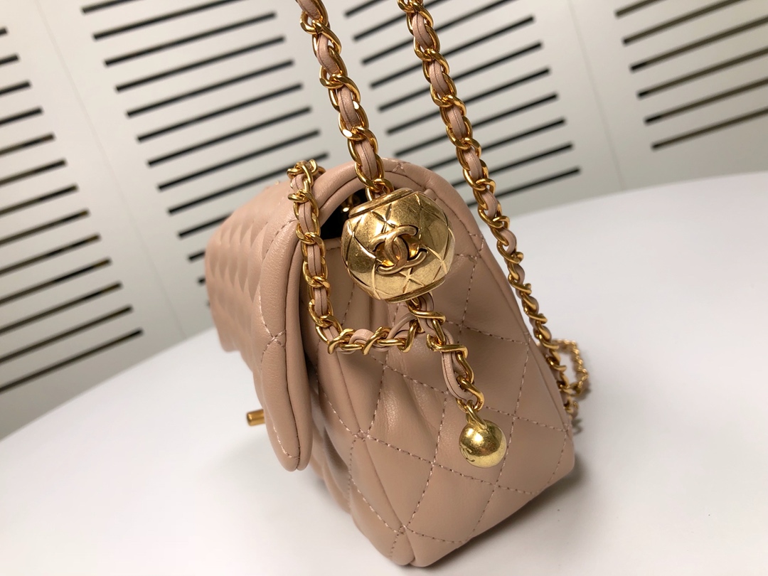 Chanel Cross Body Metal Ball Chain Shoulder Bag Handbag