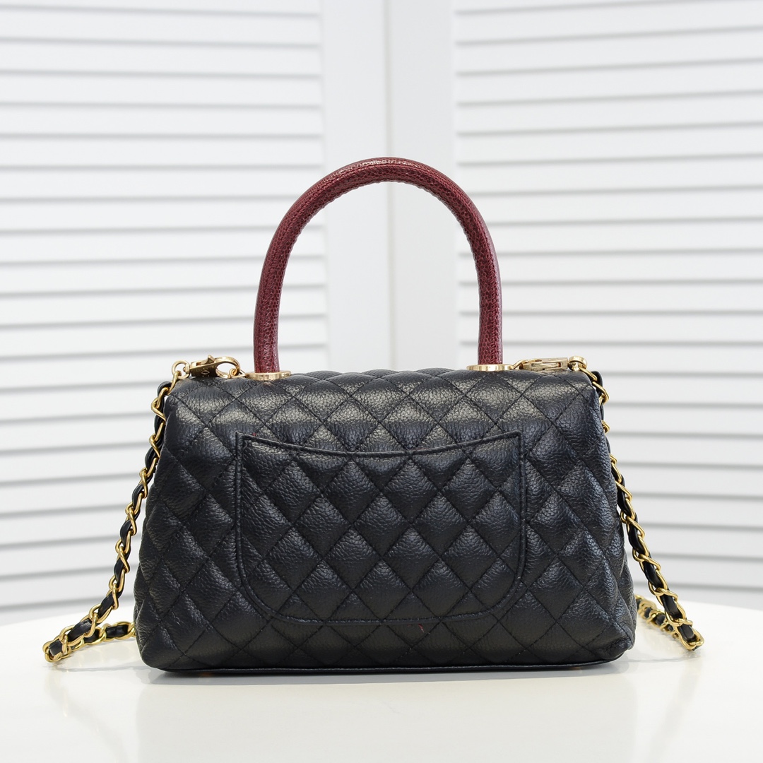 Chanel Stripe Gold Buckle Medium Shoulder Bag Handbag