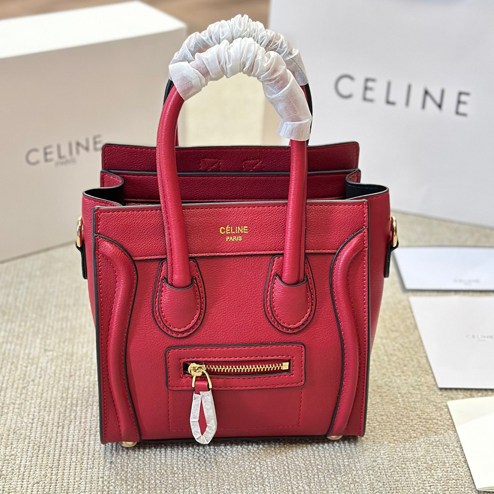 Celine Luggage Smiley leather handbag crossbody bag  (Replica)
