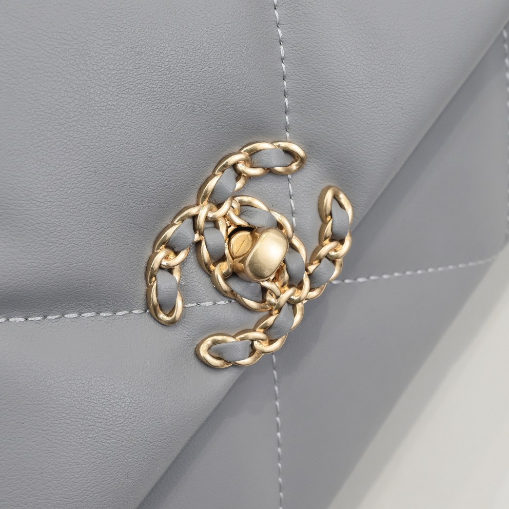 Chanel Lambskin Quilted Medium19 Flap Shoulder Bag Handbag