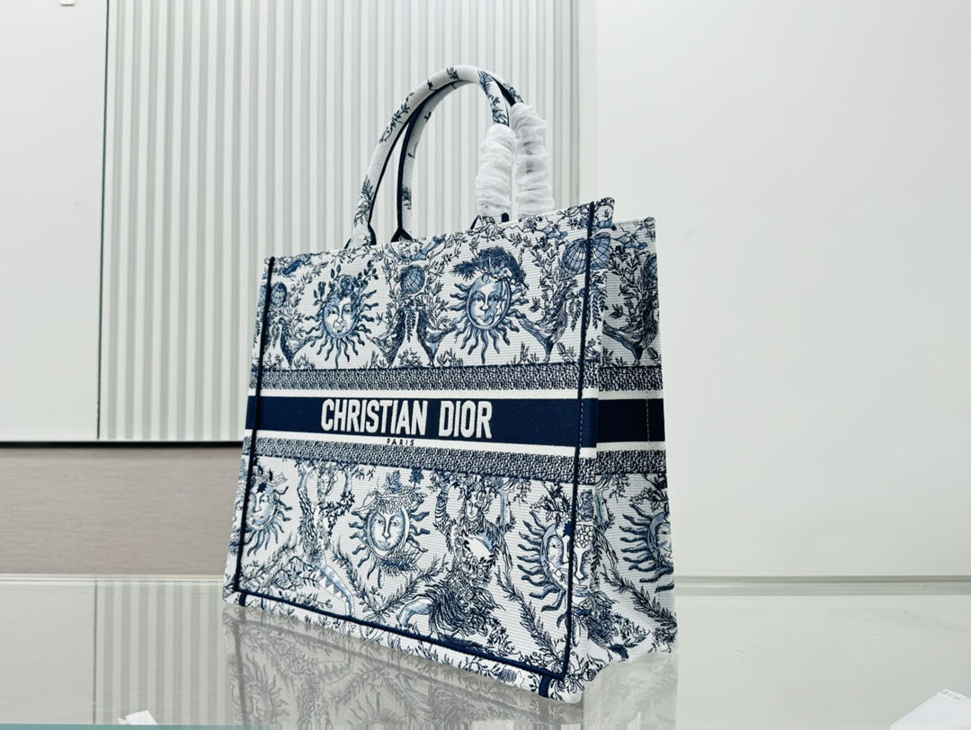 Dior Book Tote Embroider Large Shoulder Bag Handbag