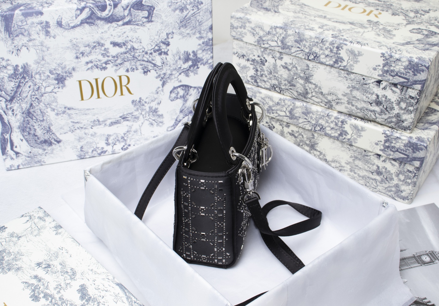 Mini Lady Dior Bag Black CD-2028 XB061 17cm