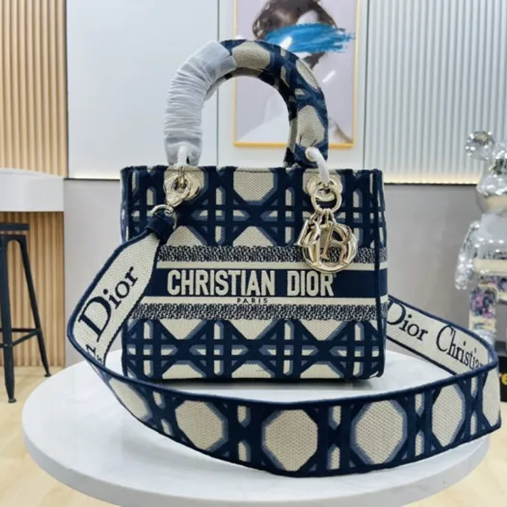 10A + top quality Dior Medium Lady D-Lite Bag 9920 DD003 24cm