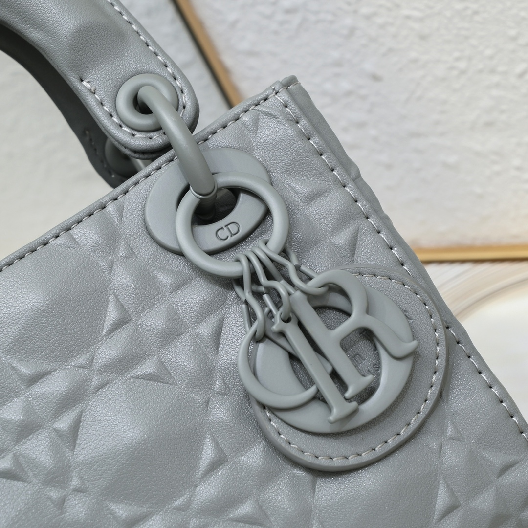 Mini Lady Dior Bag Gray Diamond Motif 3002 XB081 17cm