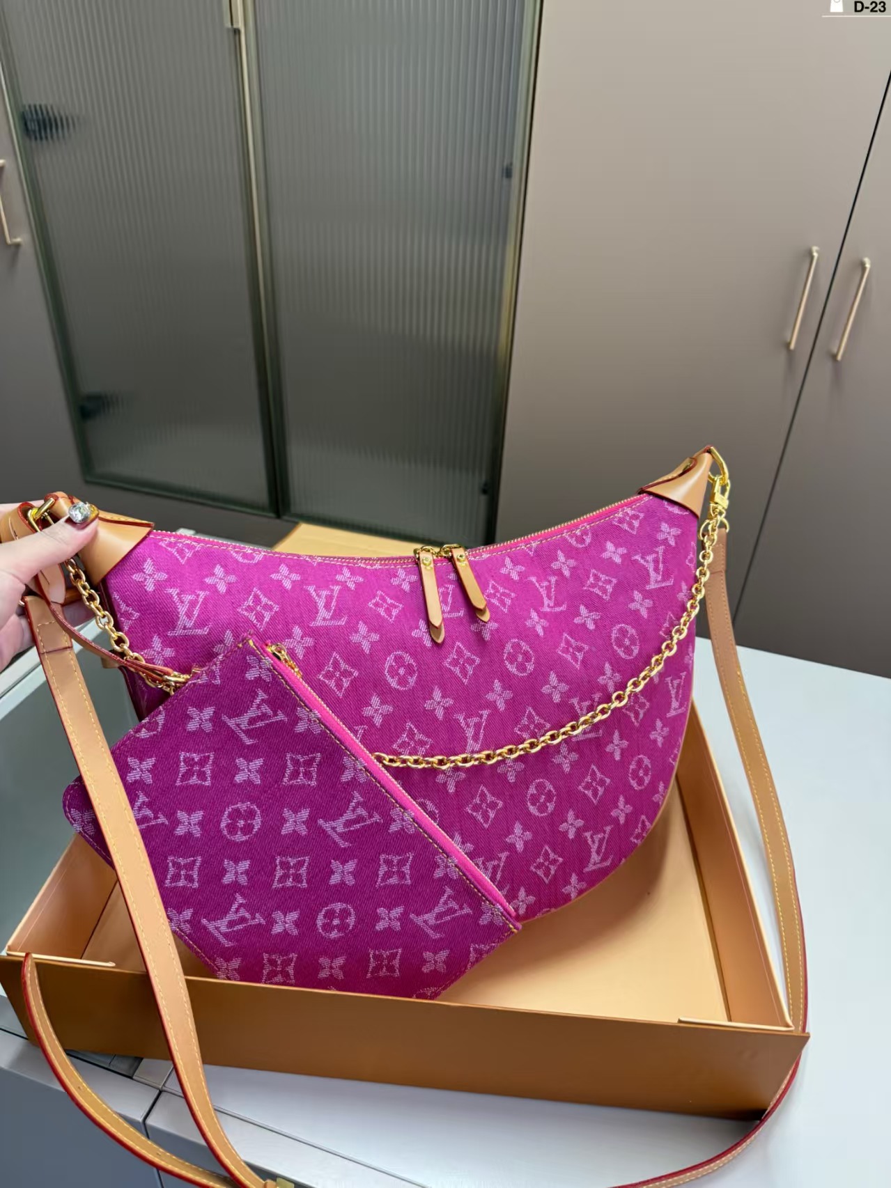 Louis Vuitton LV HOBO LOOP Denim Handbag Shoulder Bag (Replica)