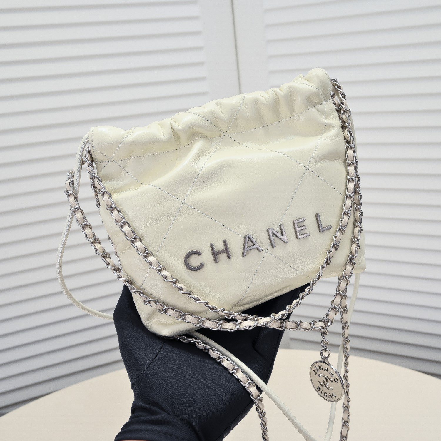 Chanel 22 Trash Bag Silver Hardware Mini Shoulder Bag Handbag