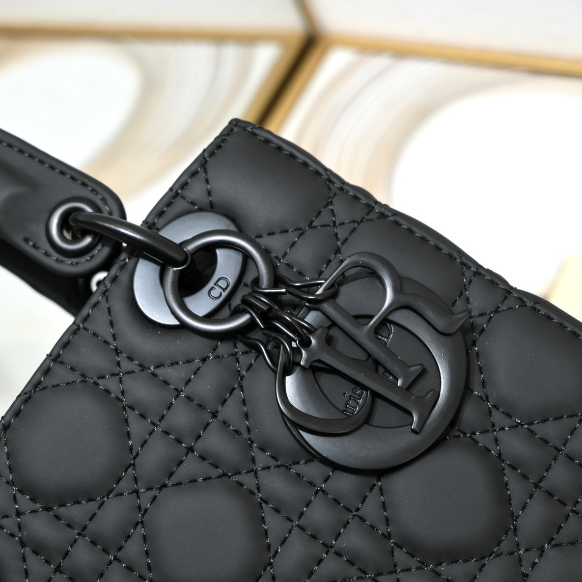 Small Lady Dior My ABCDior Bag Black Matte 2022 LM061 20cm