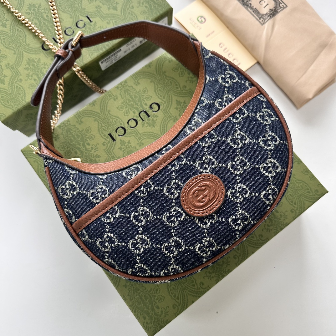 Gucci HALF-MOON-SHAPED MINI BAG 726843 LM001 22cm