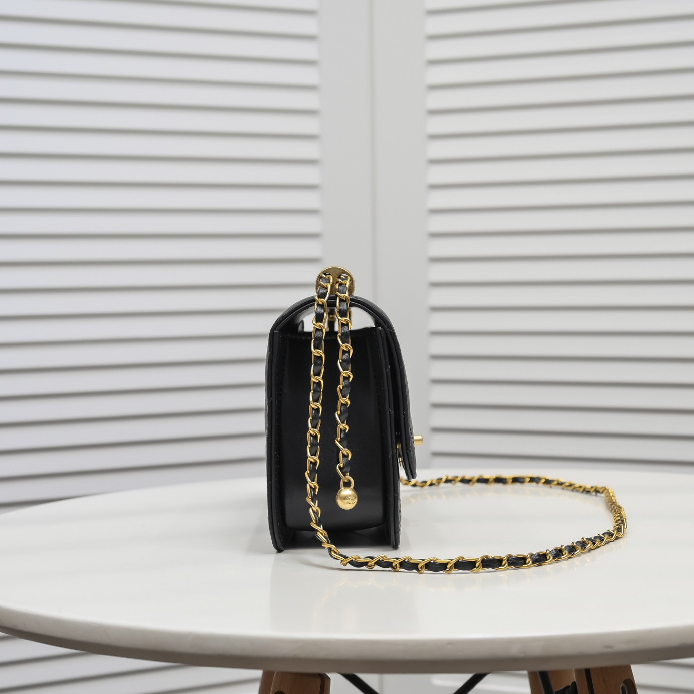 Chanel WOC Double Gold Ball Chain Shoulder Bag Handbag