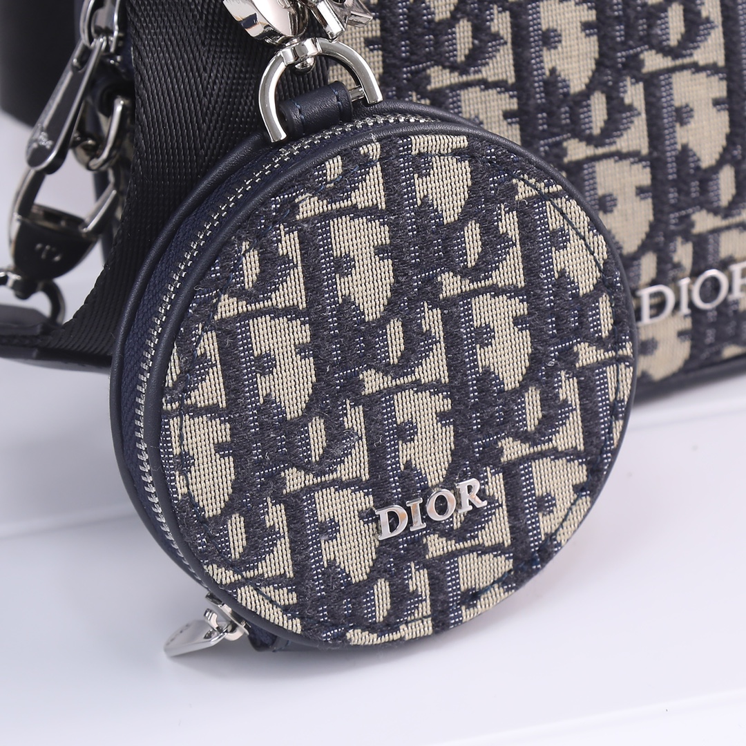 Dior Shoulder with coin purse Blue print 2345 LM071 19cm
