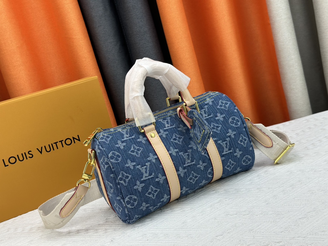 Louis Vuitton LV Keepall 25 Denim Handbag Shoulder Bag(Replica)