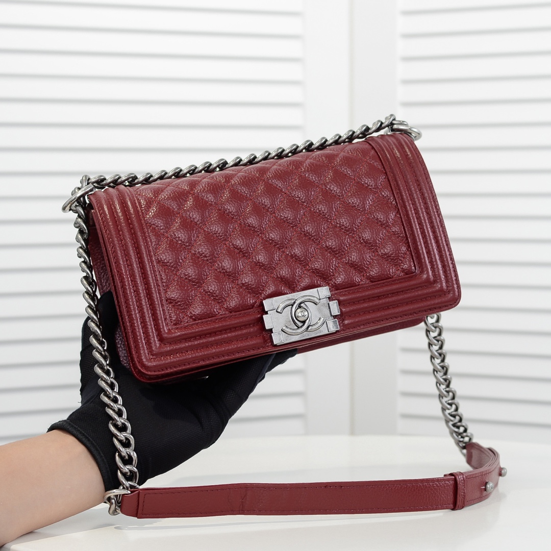 Chanel Leboy litchi or lychee pattern Shoulder Bag Handbag