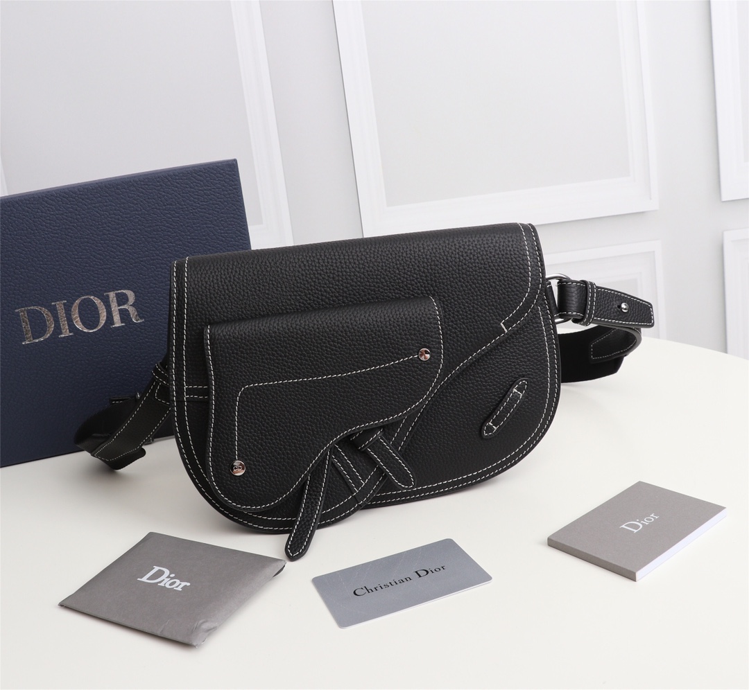 DIOR Saddle Men  Embroidery Crossbody Bag 10A(Replica)