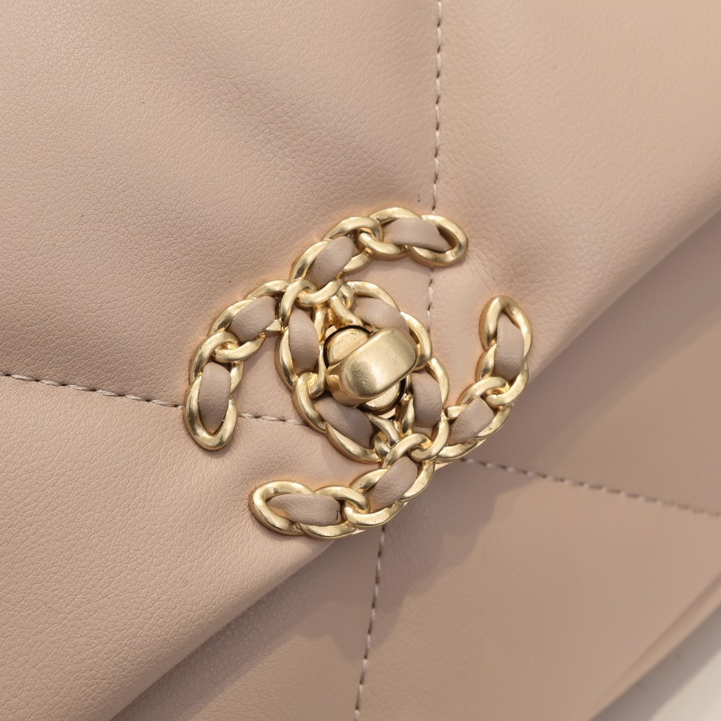 Chanel Lambskin Quilted Small 19 Flap Shoulder Bag Handbag