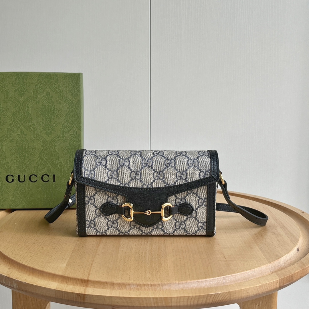 Gucci Horsebit 1955 Canva&Leather Shoulder Bag(Replica)
