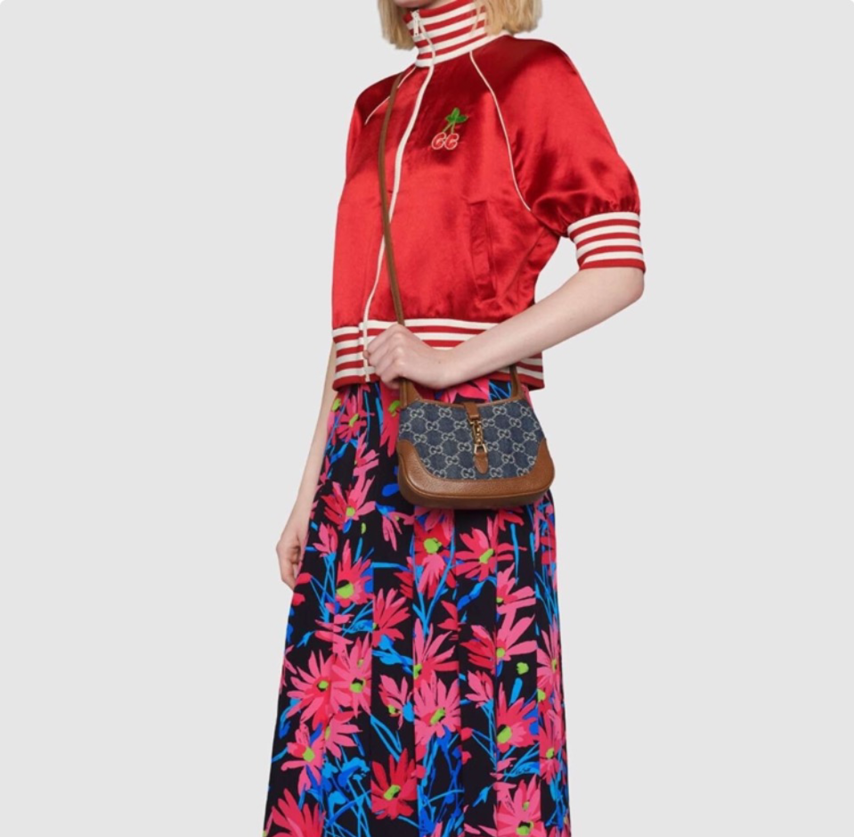 Gucci Jackie 1961 Canvas&Leather Shoulder Bags(Replica)