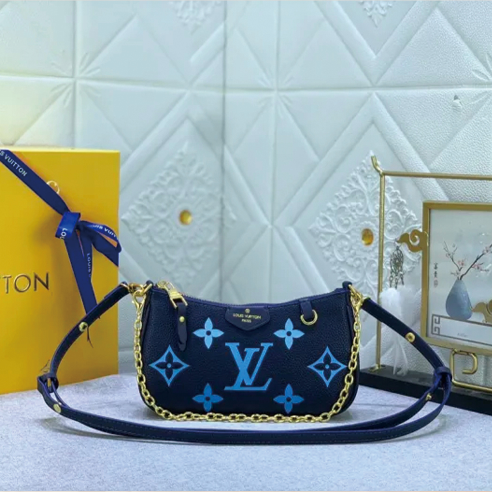 LV Easy Pouch On Strap Blue print M80349 MQ051 19cm