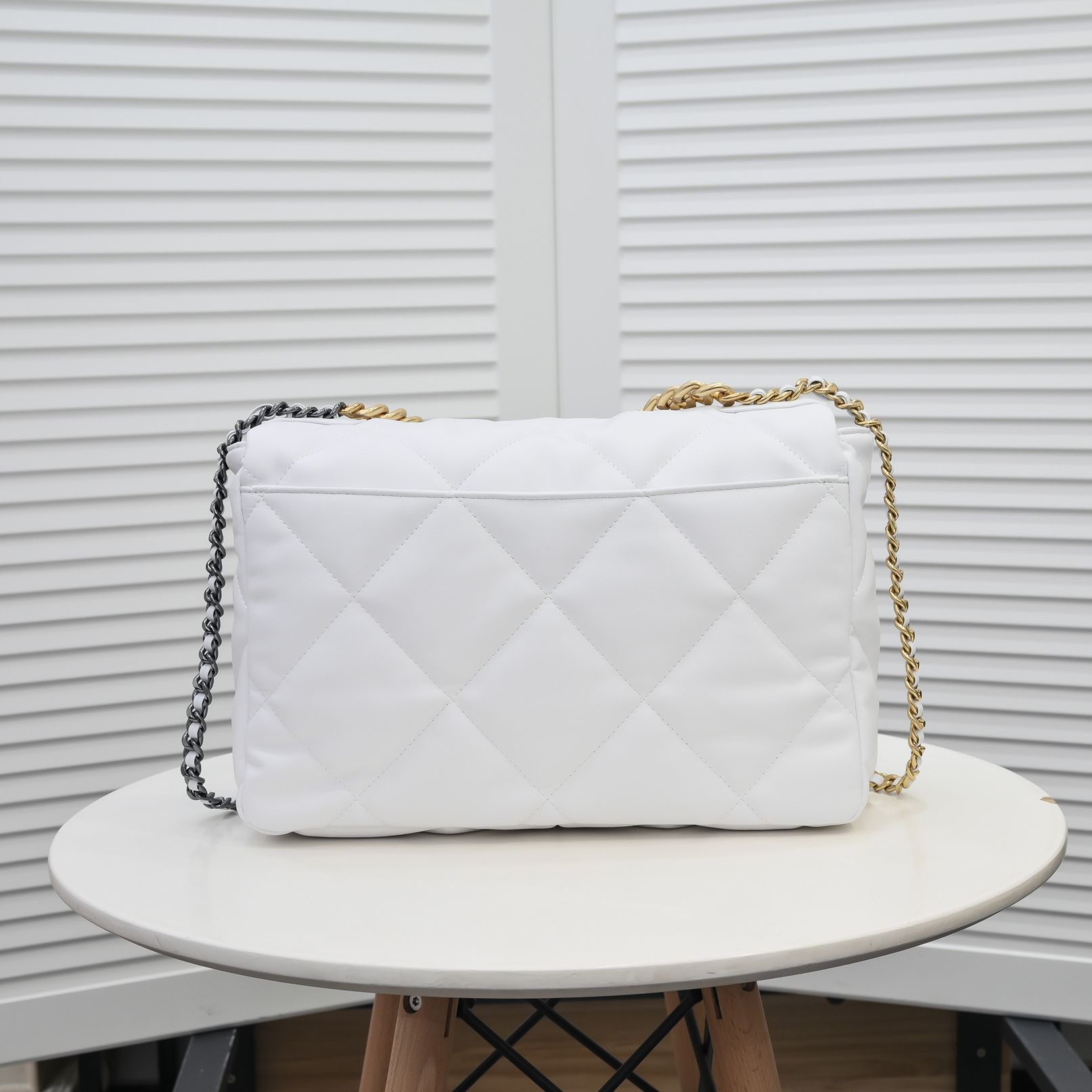 Chanel Lambskin Quilted Large19 Flap Shoulder Bag Handbag