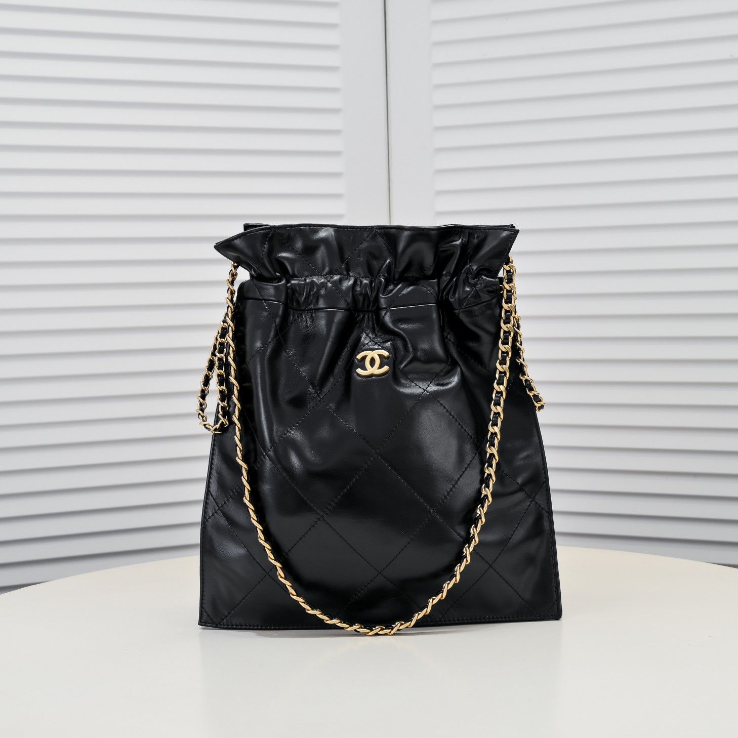 Chanel Drawstring Trash Bag Shoulder Bag Handbag