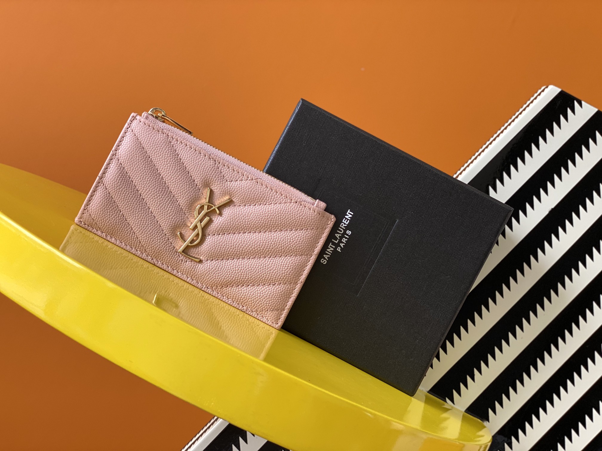 10A + top quality YSL Zipper Wallet 607915 LM031 13cm