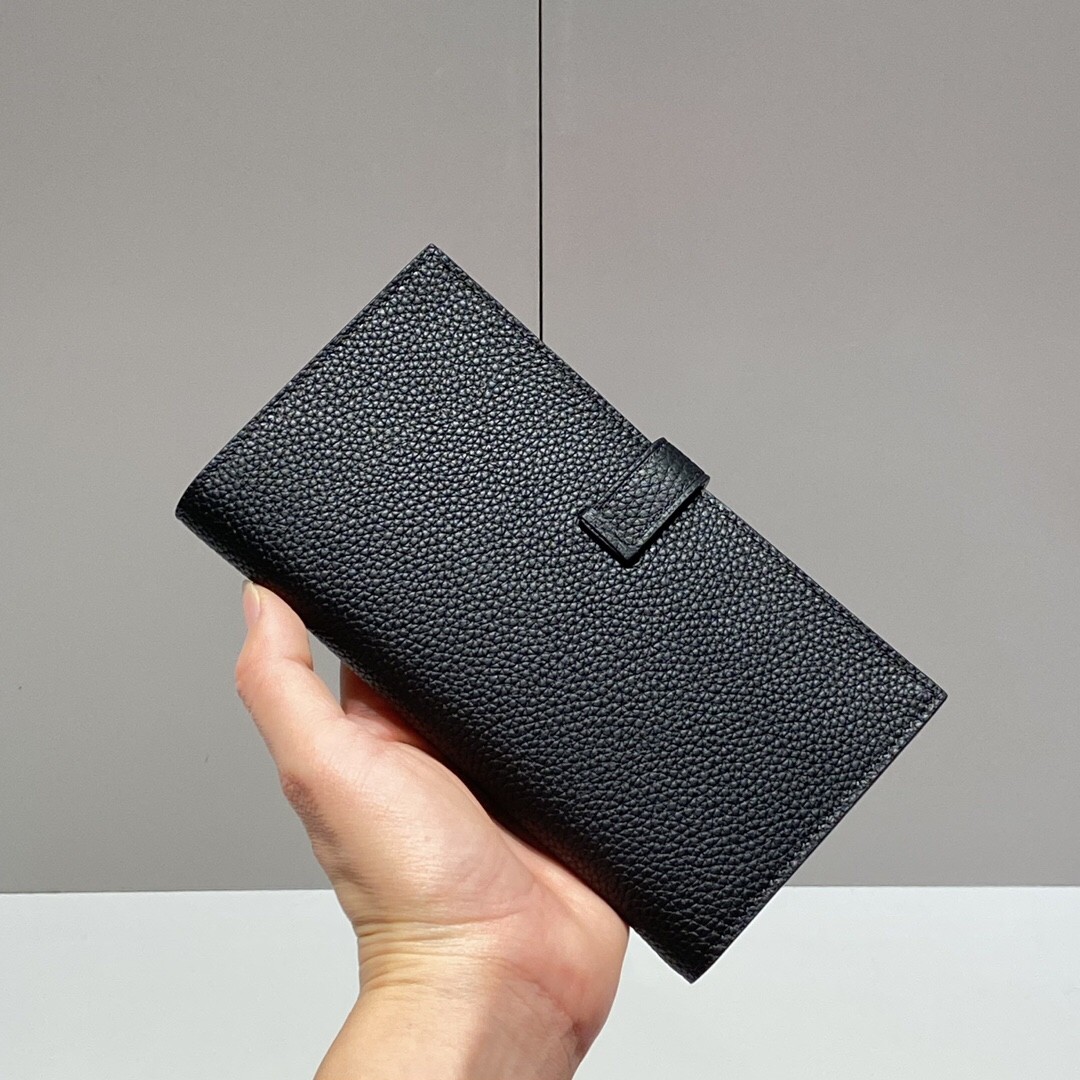 Hermes Bearn Bifold Wallet Togo Leather Black