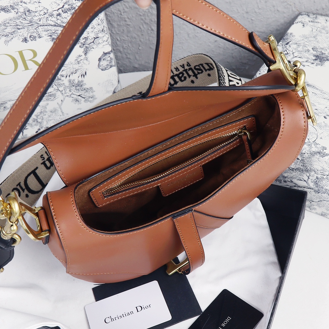 Saddle Bag Brown with weave strap 1033 XB012 25.5cm