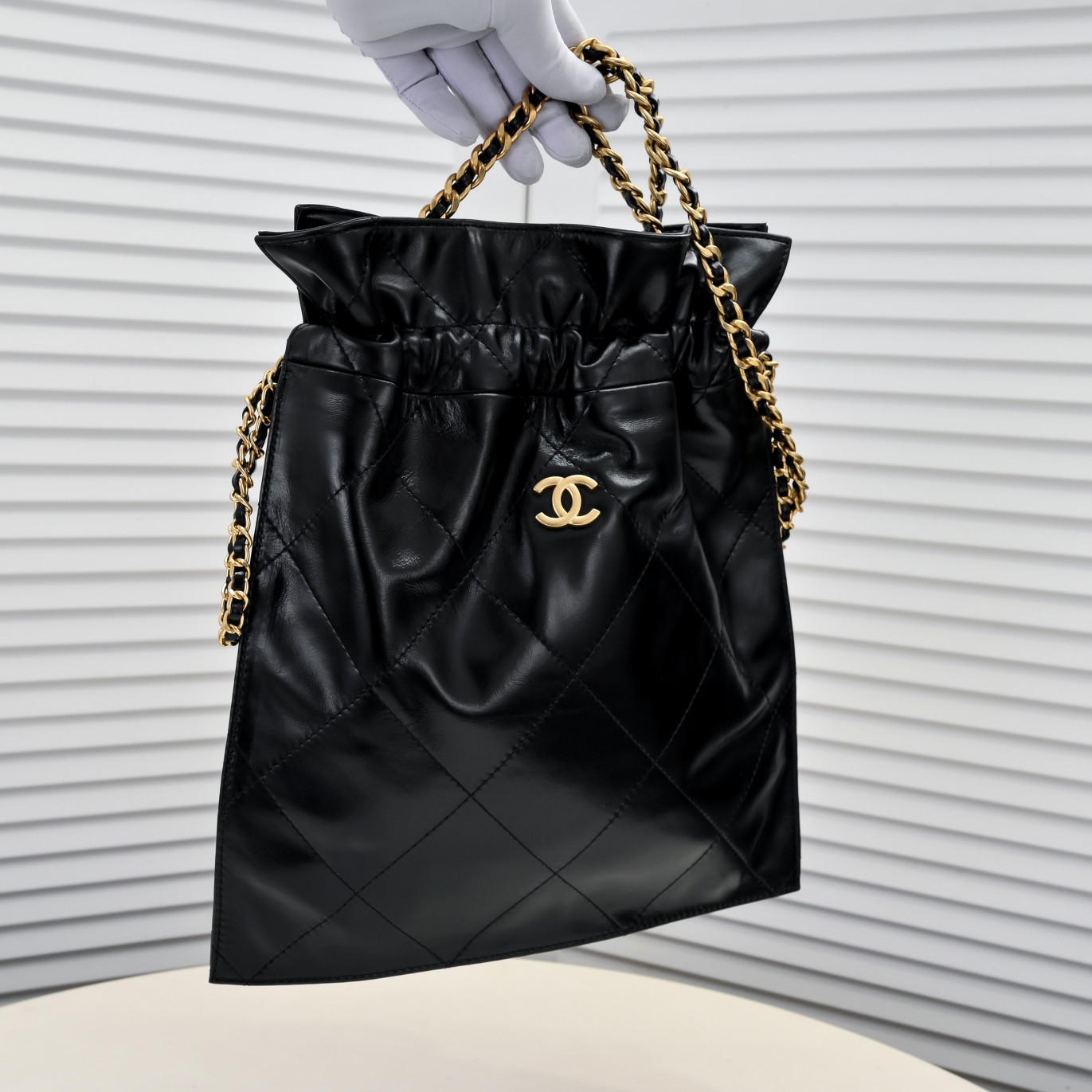Chanel Drawstring Trash Bag Shoulder Bag Handbag