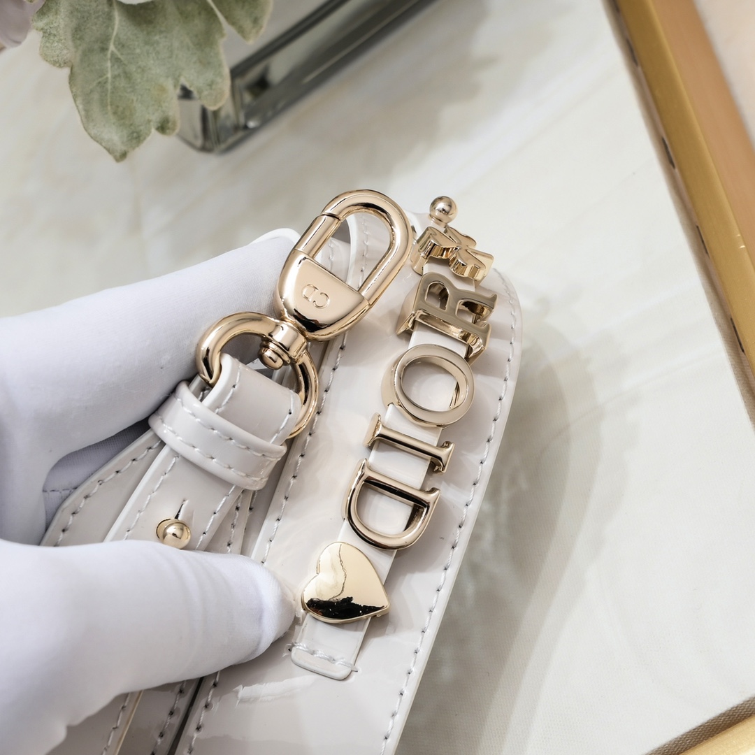 Small Lady Dior My ABCDior Bag White patent leather CD2026 XB081 20cm