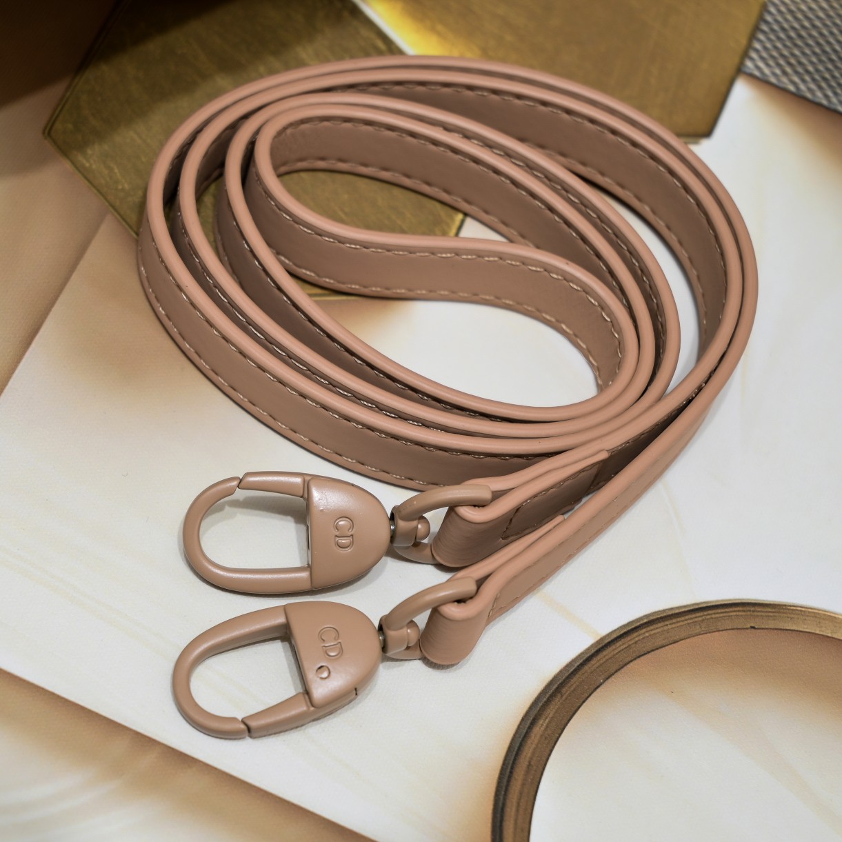 Medium Lady Dior Bag Apricot Matte 2022 LM071 24cm