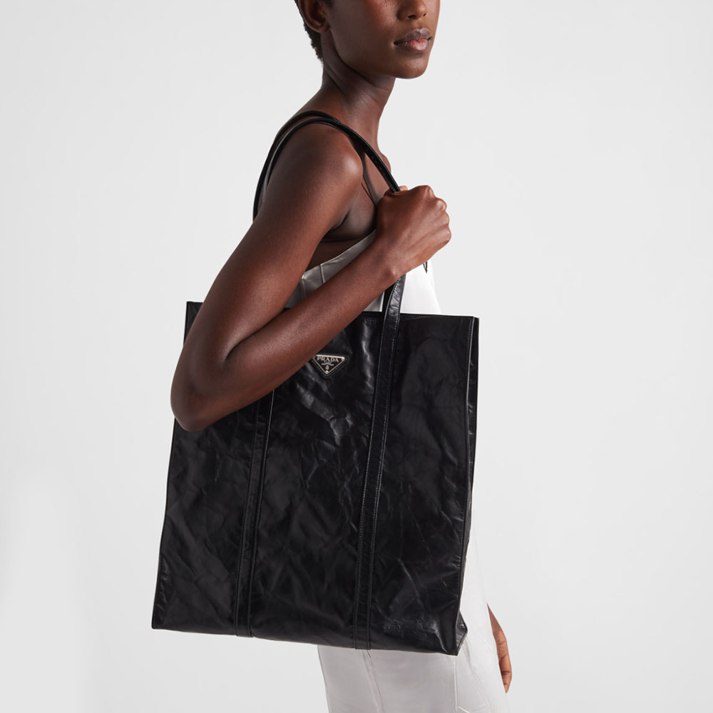 Prada Medium Antique Nappa Leather Tote Bag Handbag  (Replica)