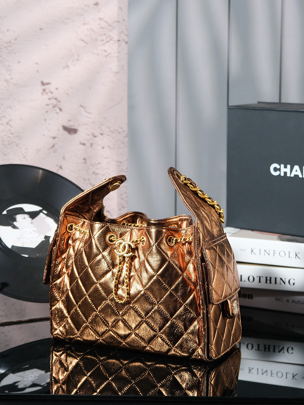 CHANEL 25c Bronze Lambskin Bag