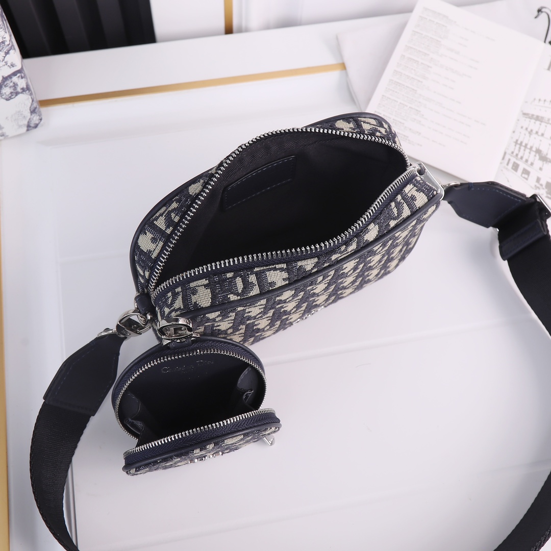 Dior Shoulder with coin purse Blue print 2345 LM071 19cm