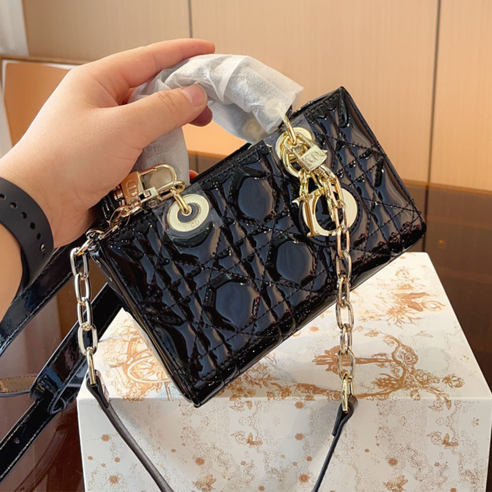 Dior Mini LADY D-JOY -  Lacquer cowhide leather(Replica)