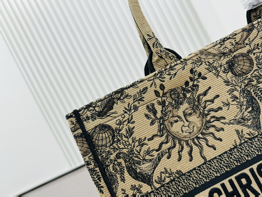 Dior Book Tote Embroider Large Shoulder Bag Handbag